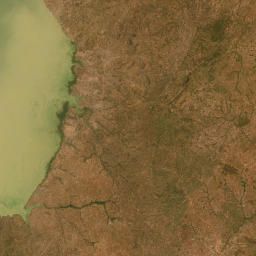 Satellite view of a reservoir and river system — storm and rainfall watch